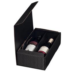 Geschenkverpackung "schwarz" f. 2 Weinflaschen 