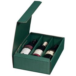 Geschenkverpackung "grün" f. 3 Weinfl. 