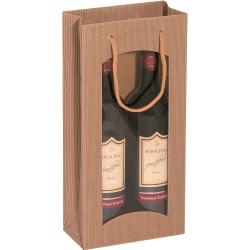 Tragetasche "natur" f. 2 Weinflaschen, 