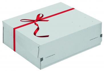 CP 068.92/02 Versandverpackung als Geschenk mit roter Schleife bedruckt 